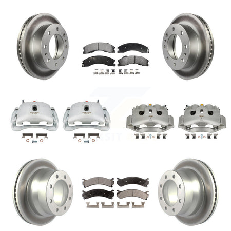 Front Rear Brake Caliper Coat Rotor & Semi-Metallic Pad Kit (10Pc) For Chevrolet Express KCG-100789P