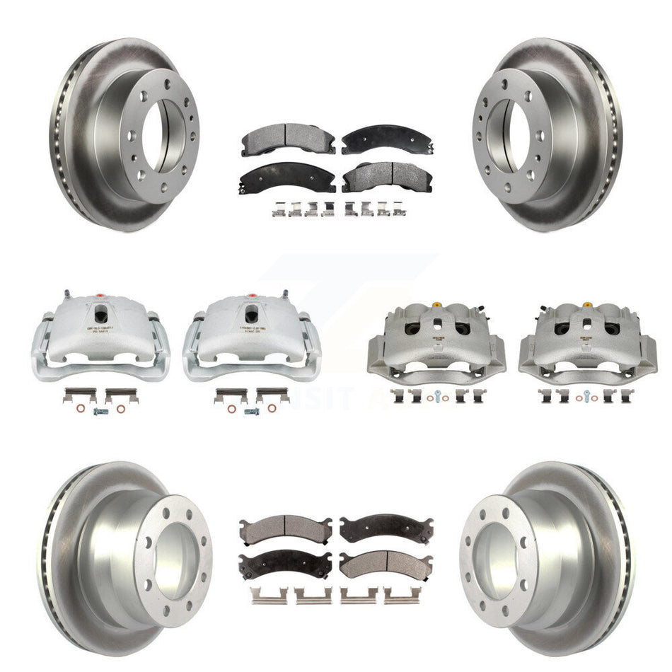 Front Rear Brake Caliper Coat Rotor & Semi-Metallic Pad Kit (10Pc) For Chevrolet Express KCG-100789P