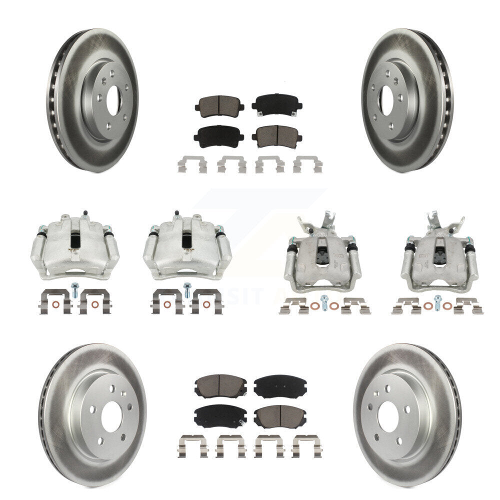 Front Rear Brake Caliper Coat Rotors Ceramic Pad Kit (10Pc) For Chevrolet Malibu Limited KCG-100791C