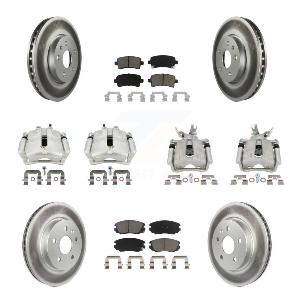Front Rear Brake Caliper Coat Rotors Ceramic Pad Kit (10Pc) For Chevrolet Malibu Limited KCG-100791C