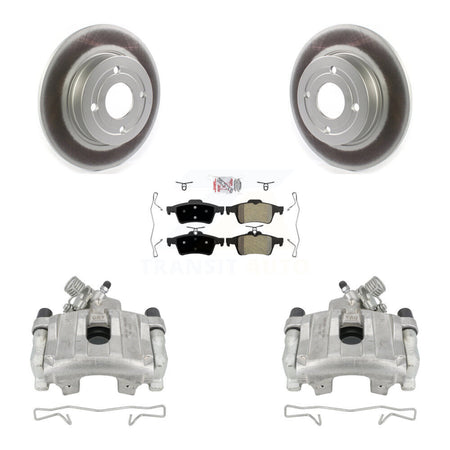 Rear Disc Brake Caliper Coated Rotors And Semi-Metallic Pads Kit For 2018-2021 Ford EcoSport FWD KCG-100792N by Transit Auto