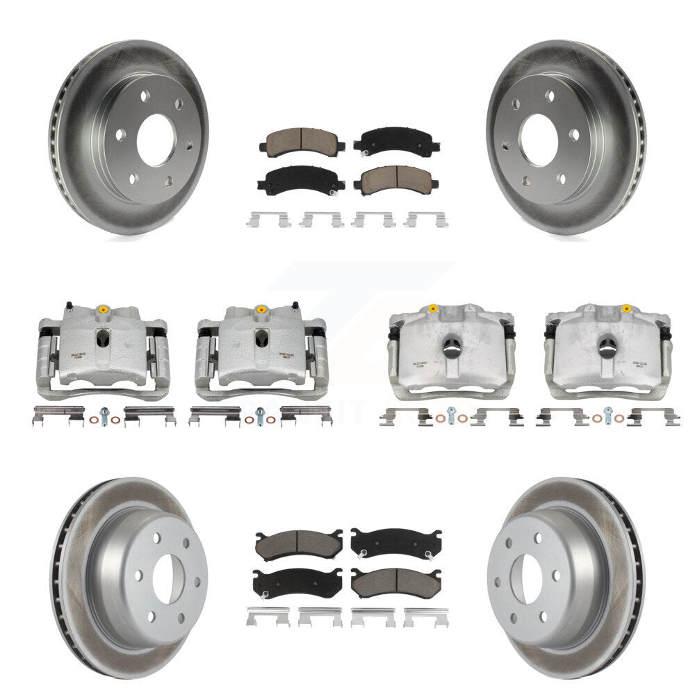 Front Rear Brake Caliper Coat Rotors Ceramic Pad Kit (10Pc) For Chevrolet Avalanche 1500 KCG-100793C