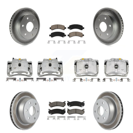 Front Rear Brake Caliper Coat Rotors Ceramic Pad Kit (10Pc) For Chevrolet Avalanche 1500 KCG-100793C