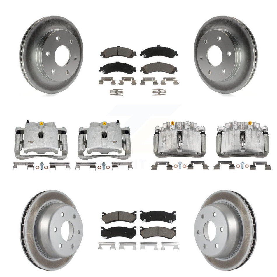 Front Rear Brake Caliper Coat Rotors Ceramic Pad Kit (10Pc) For Chevrolet Silverado 1500 KCG-100794C
