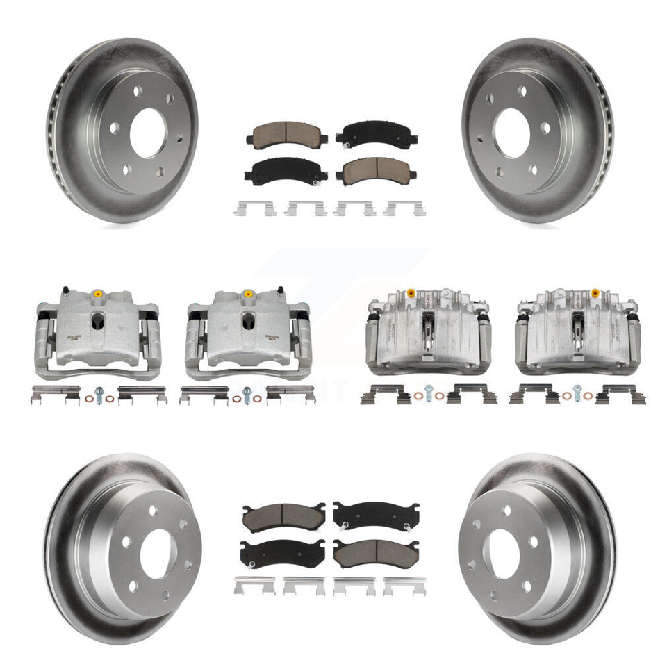 Front Rear Brake Caliper Coat Rotors Ceramic Pad Kit (10Pc) For Chevrolet Avalanche 1500 KCG-100795C