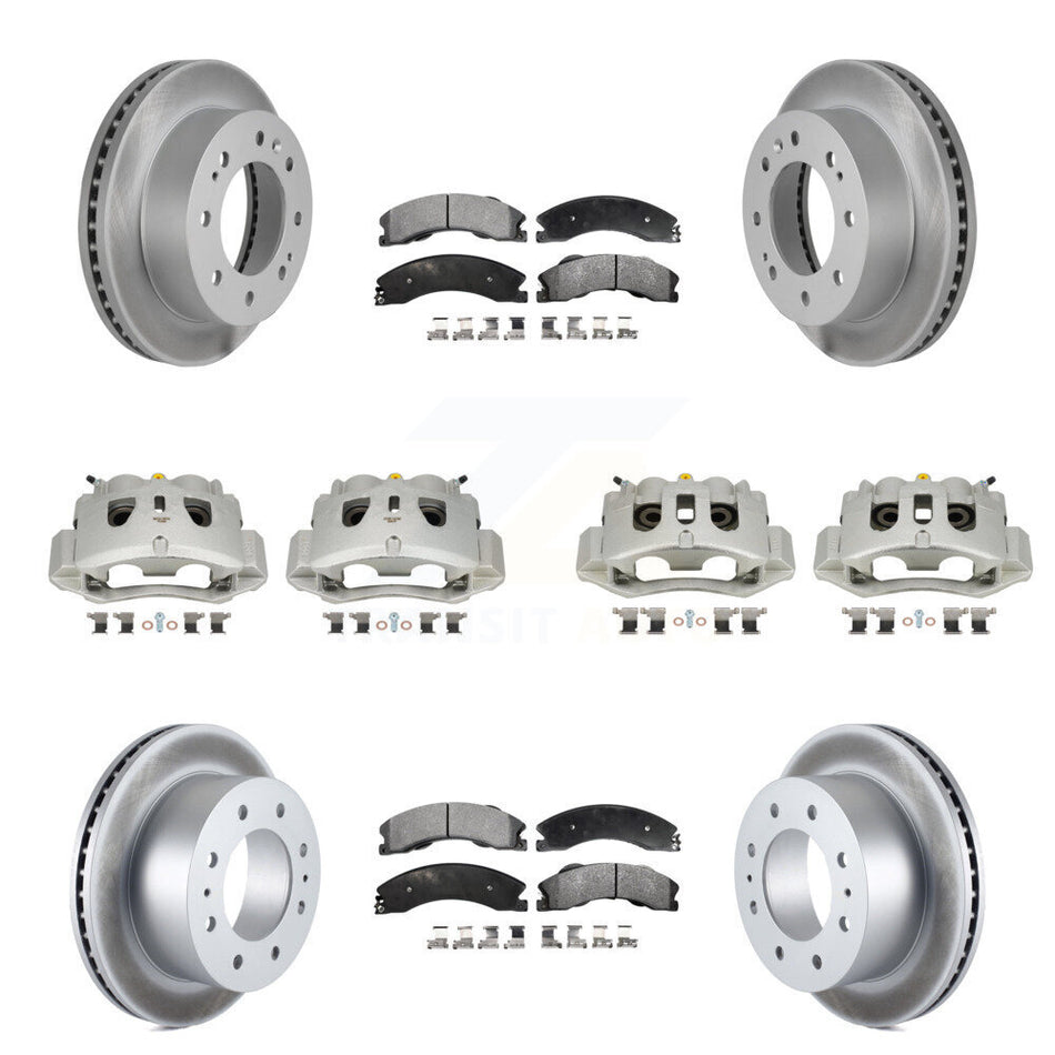 Front Rear Brake Caliper Coat Rotors Semi-Metallic Pad Kit (10Pc) For GMC Chevrolet 2500 KCG-100795P