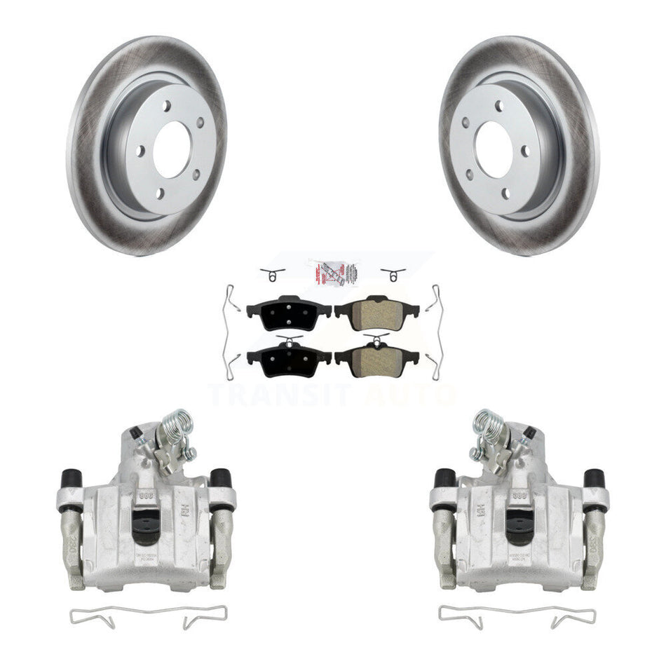 Rear Disc Brake Caliper Coated Rotors And Semi-Metallic Pads Kit For Mazda 3 Sport KCG-100796N