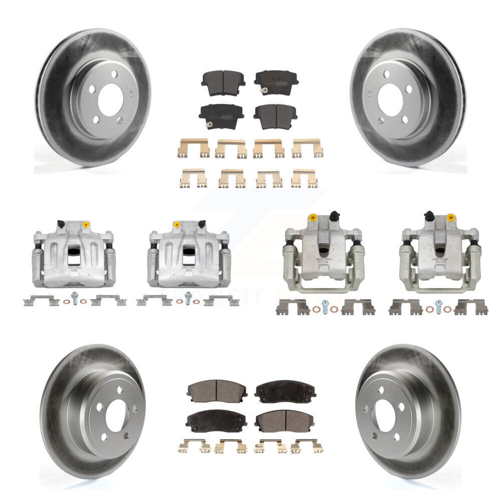 Front Rear Brake Caliper Coat Rotors Semi-Metallic Pad Kit (10Pc) For Chrysler 300 Dodge KCG-100796P