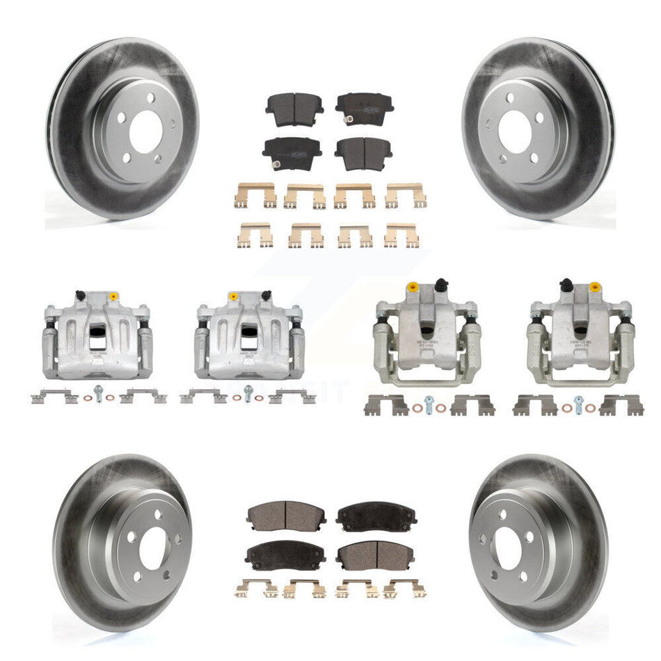 Front Rear Brake Caliper Coat Rotors Semi-Metallic Pad Kit (10Pc) For Chrysler 300 Dodge KCG-100796P