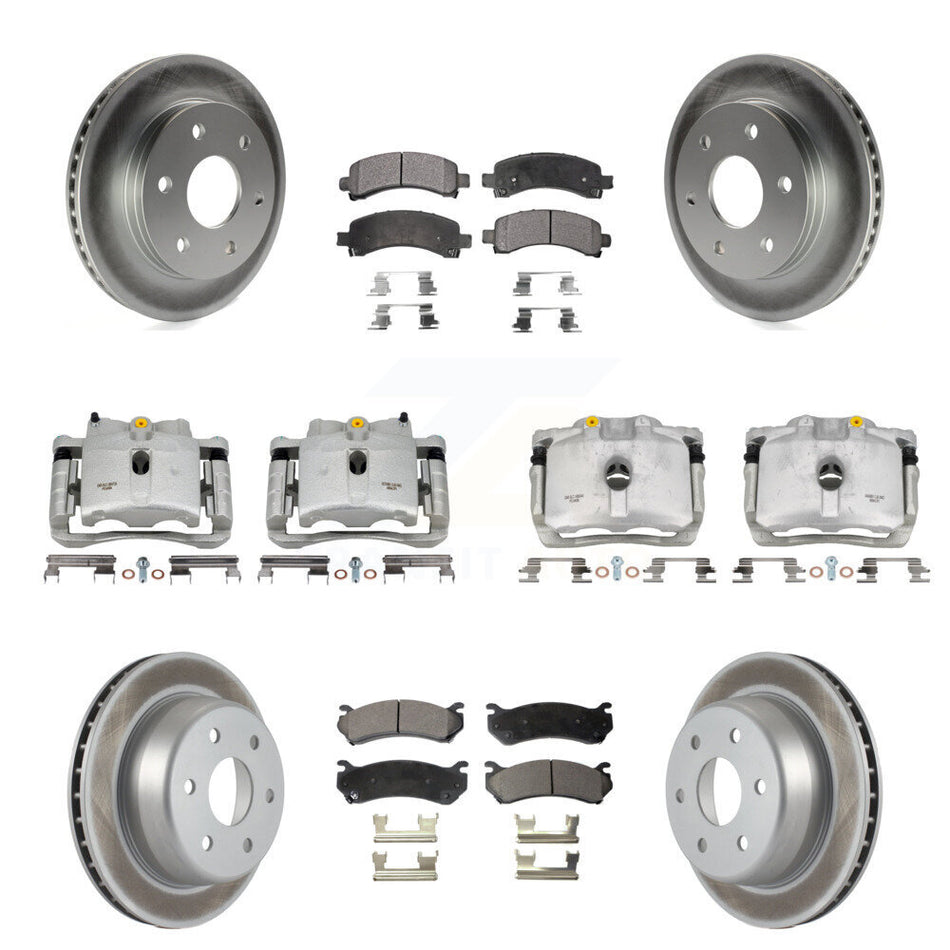 Front Rear Brake Caliper Coat Rotors Ceramic Pad Kit (10Pc) For Chevrolet Avalanche 1500 KCG-100796T