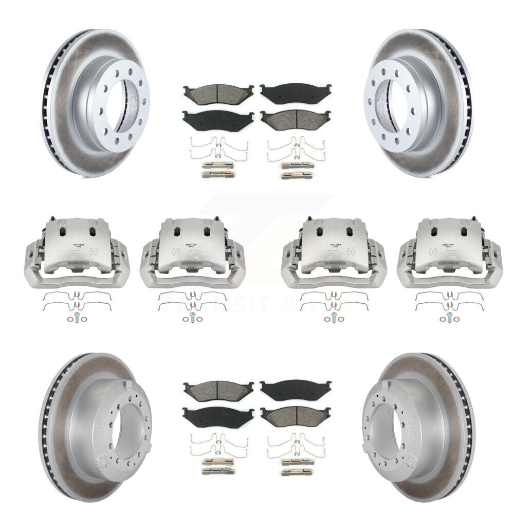 Front Rear Brake Caliper Coat Rotors & Semi-Metallic Pad Kit (10Pc) For Ford F-450 Super KCG-100797S