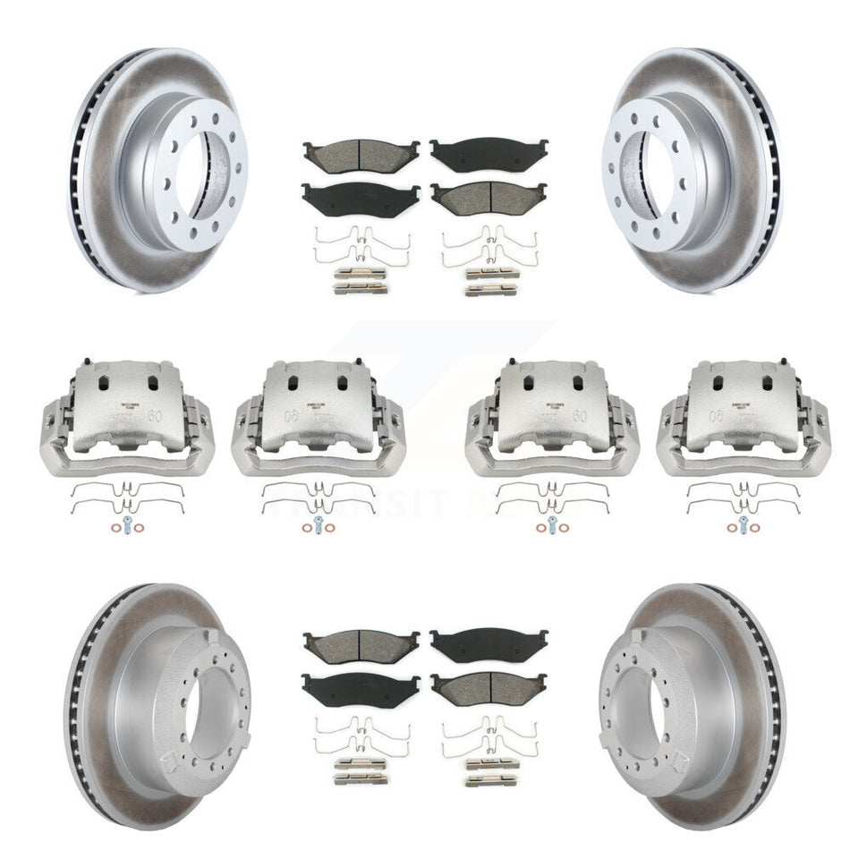Front Rear Brake Caliper Coat Rotors & Semi-Metallic Pad Kit (10Pc) For Ford F-450 Super KCG-100797S