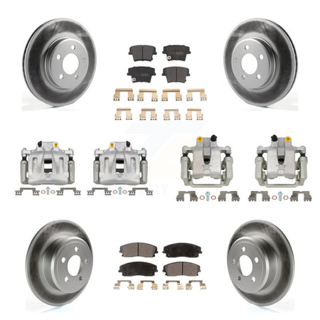 Front Rear Brake Caliper Coat Rotors Semi-Metallic Pad Kit (10Pc) For Dodge Chrysler 300 KCG-100798P