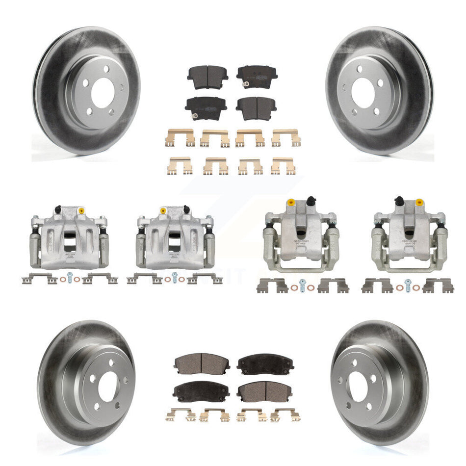 Front Rear Brake Caliper Coat Rotors Semi-Metallic Pad Kit (10Pc) For Dodge Chrysler 300 KCG-100798P