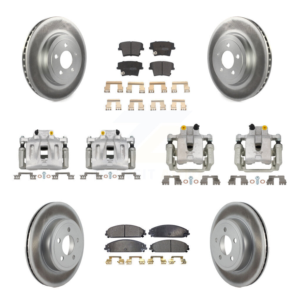 Front Rear Disc Brake Caliper Coat Rotor & Semi-Metallic Pad Kit (10Pc) For Chrysler 300 KCG-100799P