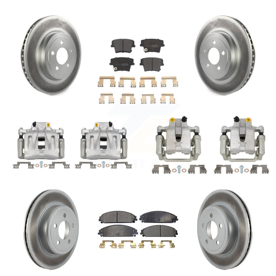Front Rear Disc Brake Caliper Coat Rotor & Semi-Metallic Pad Kit (10Pc) For Chrysler 300 KCG-100799P
