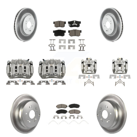 Front Rear Brake Caliper Coat Rotors Ceramic Pad Kit (10Pc) For 2012-2016 Honda CR-V AWD KCG-100801C