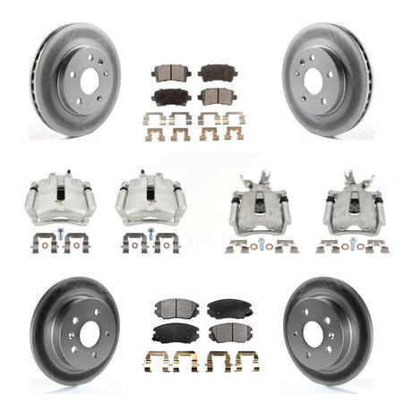 Front Rear Brake Caliper Coat Rotors Ceramic Pad Kit (10Pc) For Chevrolet Malibu Limited KCG-100801T