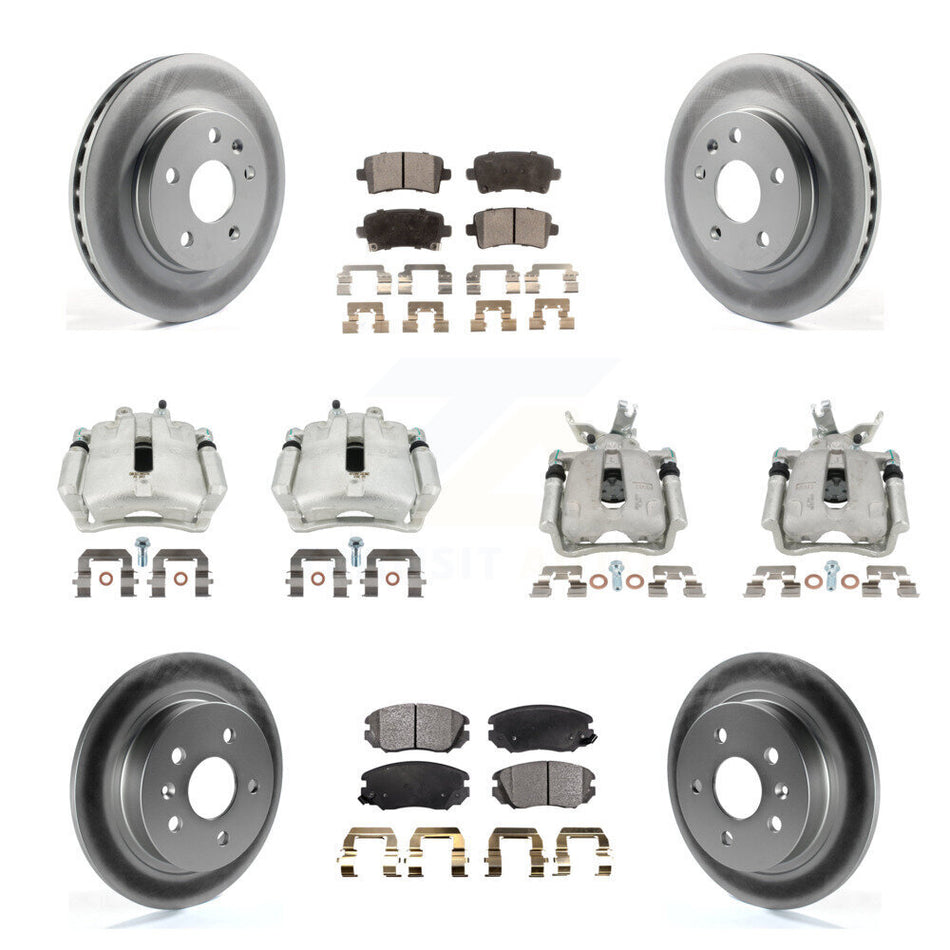 Front Rear Brake Caliper Coat Rotors Ceramic Pad Kit (10Pc) For Chevrolet Malibu Limited KCG-100801T
