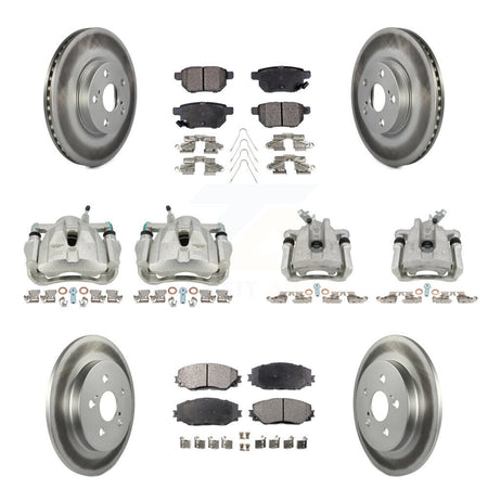 Front Rear Brake Caliper Coat Rotor Semi-Metallic Pad Kit (10Pc) For Toyota Corolla Vibe KCG-100802P