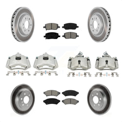 Front Rear Disc Brake Caliper Coated Rotors And Semi-Metallic Pads Kit (10Pc) For Chevrolet Uplander Buick Terraza Pontiac Montana Saturn Relay KCG-100803S