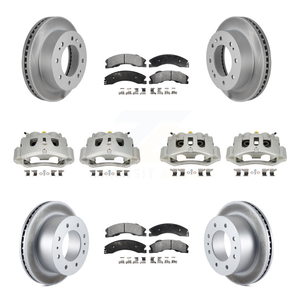 Front Rear Brake Caliper Coat Rotor Ceramic Pad Kit (10Pc) For GMC Chevrolet Sierra 2500 KCG-100803T