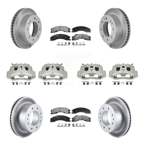 Front Rear Brake Caliper Coat Rotor Ceramic Pad Kit (10Pc) For GMC Chevrolet Sierra 2500 KCG-100803T