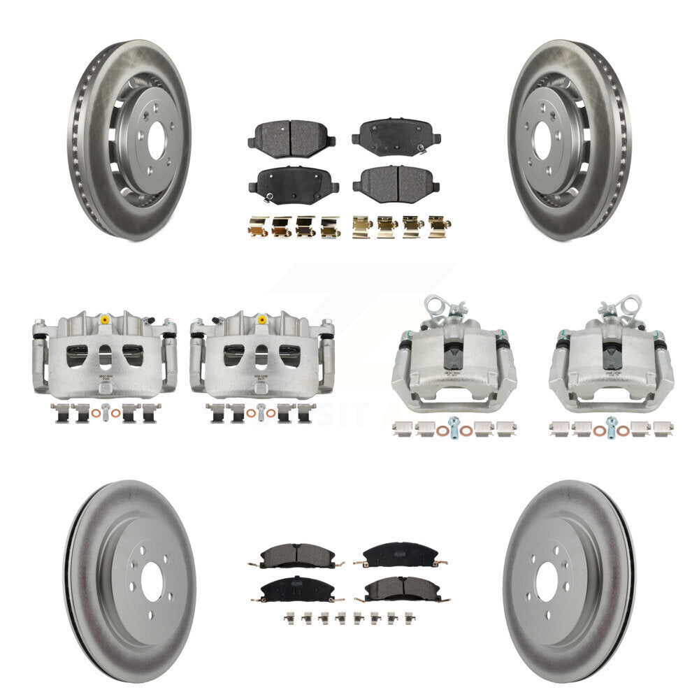 Front Rear Brake Caliper Coat Rotor Ceramic Pad Kit (10Pc) For Ford Explorer Flex Taurus KCG-100804T