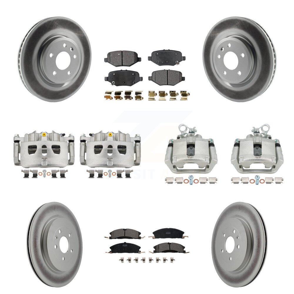 Front Rear Brake Caliper Coat Rotors Ceramic Pad Kit (10Pc) For 2013 Ford Explorer Sport KCG-100805T