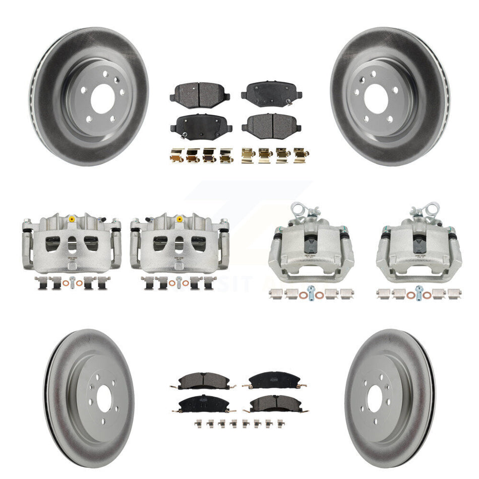 Front Rear Brake Caliper Coat Rotors Ceramic Pad Kit (10Pc) For 2013 Ford Explorer Sport KCG-100805T