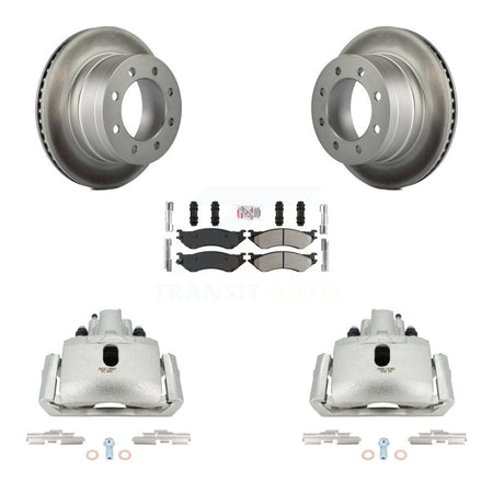 Rear Brake Caliper Coat Rotor Semi-Metallic Pad Kit For Dodge Ram 1500 With 8 Lug Wheels KCG-100806N