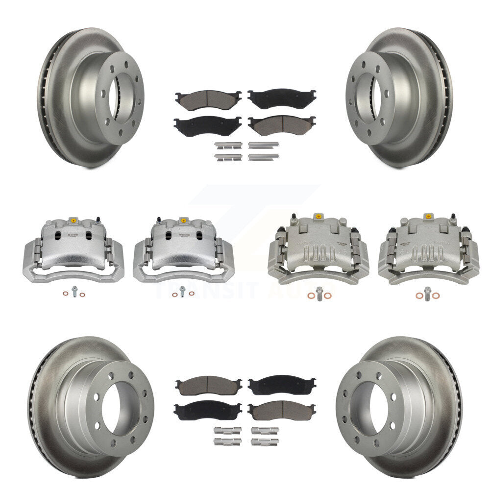 Front Rear Brake Caliper Coat Rotors Ceramic Pad Kit (10Pc) For Dodge Ram 3500 2500 1500 KCG-100808C