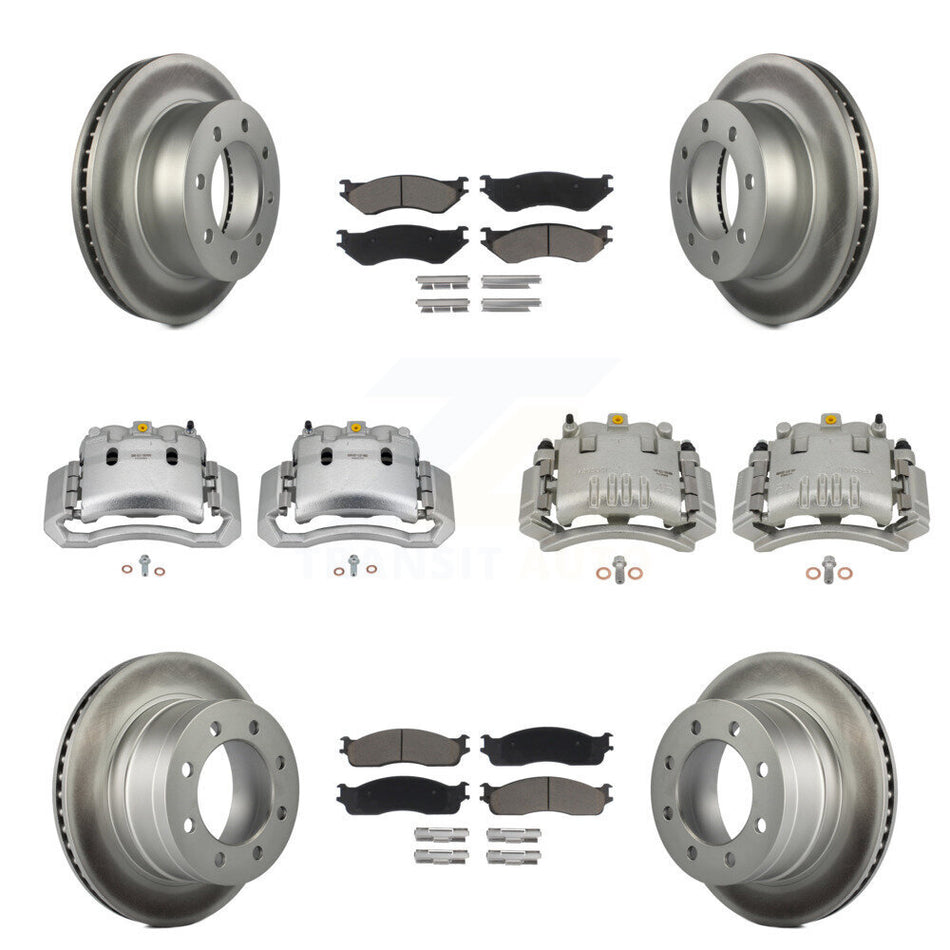 Front Rear Brake Caliper Coat Rotors Ceramic Pad Kit (10Pc) For Dodge Ram 3500 2500 1500 KCG-100808C