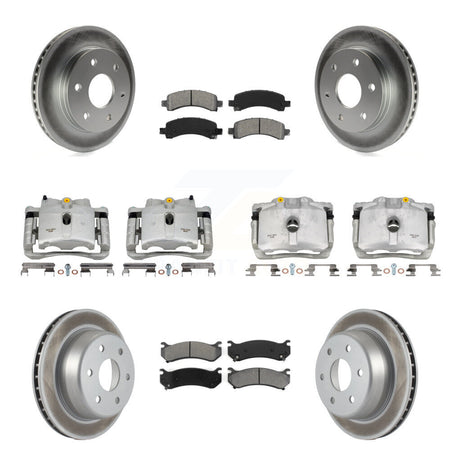 Front Rear Brake Caliper Coat Rotor Semi-Metallic Pad Kit (10Pc) For Chevrolet Avalanche KCG-100809S