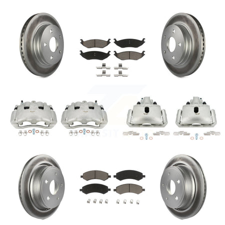 Front Rear Disc Brake Caliper Coated Rotor And Ceramic Pad Kit (10Pc) For Dodge Ram 1500 KCG-100810C