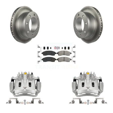 Rear Disc Brake Caliper Coated Rotors And Semi-Metallic Pads Kit For Ford Excursion KCG-100810N