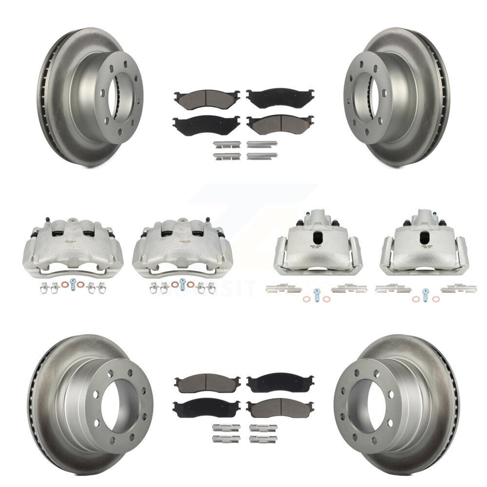 Front Rear Disc Brake Caliper Coated Rotor And Ceramic Pad Kit (10Pc) For Dodge Ram 1500 KCG-100811C