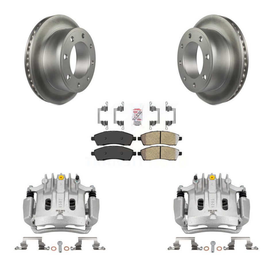 Rear Disc Brake Caliper Coated Rotors And Semi-Metallic Pads Kit For Ford Excursion KCG-100811N