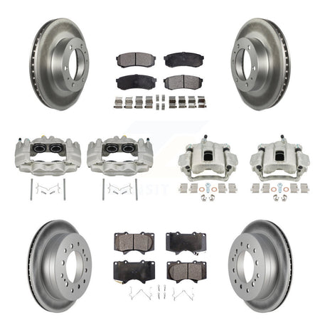 Front Rear Disc Brake Caliper Coat Rotors & Ceramic Pad Kit (10Pc) For Toyota FJ Cruiser KCG-100811T