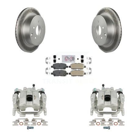 Rear Disc Brake Caliper Coated Rotors And Ceramic Pads Kit For INFINITI QX60 M37 M56 M35h KCG-100813N by Transit Auto