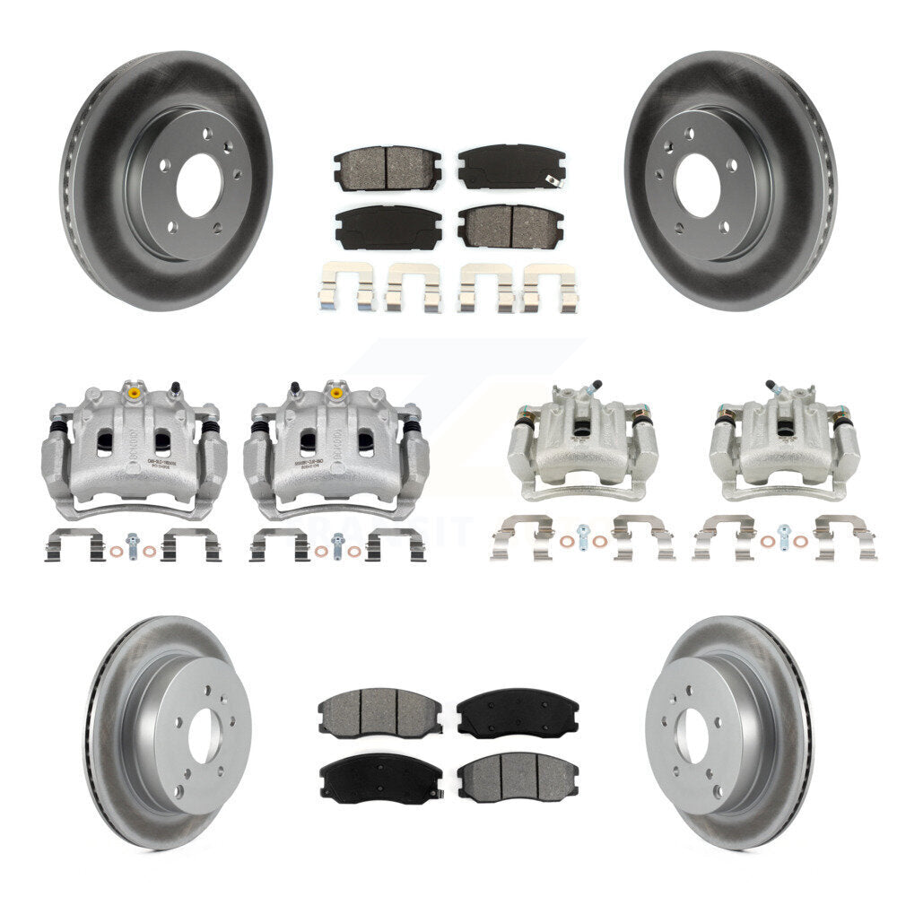 Front Rear Brake Caliper Coat Rotor & Semi-Metallic Pad Kit (10Pc) For Chevrolet Equinox KCG-100813S