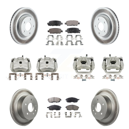 Front Rear Disc Brake Caliper Coat Rotors Semi-Metallic Pad Kit (10Pc) For Nissan Altima KCG-100815P