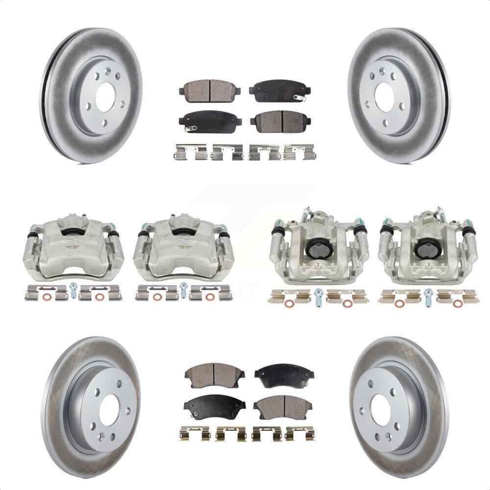 Front Rear Disc Brake Caliper Coated Rotors And Ceramic Pads Kit (10Pc) For Chevrolet Cruze Limited KCG-100816T by Transit Auto