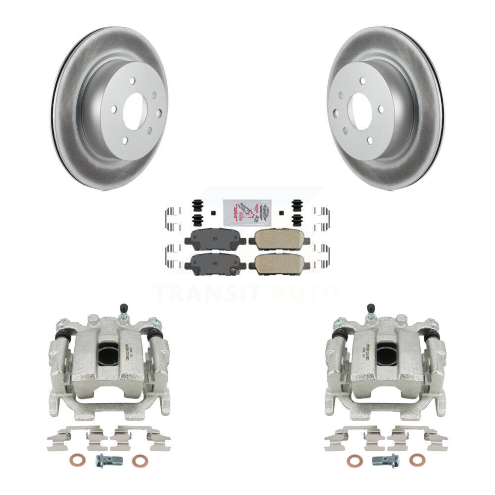 Rear Disc Brake Caliper Coated Rotors And Ceramic Pads Kit For 2013 INFINITI EX37 KCG-100818N by Transit Auto