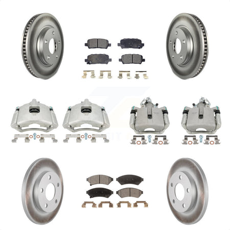 Front Rear Disc Brake Caliper Coated Rotors And Ceramic Pads Kit (10Pc) For Pontiac Grand Prix Buick LaCrosse Allure KCG-100819T by Transit Auto