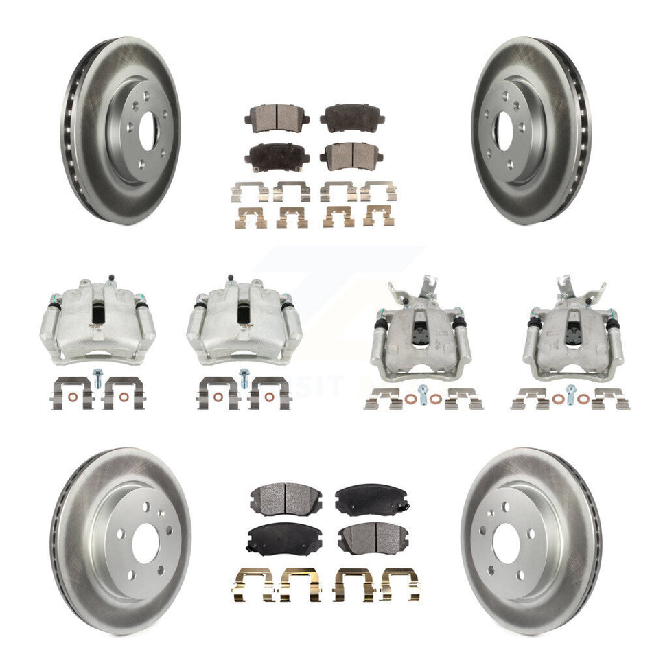 Front Rear Brake Caliper Coat Rotors Ceramic Pad Kit (10Pc) For Chevrolet Malibu Limited KCG-100820T