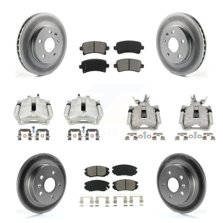 Front Rear Brake Caliper Coat Rotors & Semi-Metallic Pad Kit (10Pc) For Chevrolet Malibu KCG-100821S