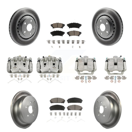 Front Rear Disc Brake Caliper Coat Rotor & Ceramic Pad Kit (10Pc) For Lexus RX350 RX450h KCG-100825C