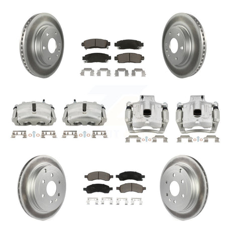 Front Rear Brake Caliper Coat Rotors Ceramic Pad Kit (10Pc) For GMC Acadia Buick Enclave KCG-100829C