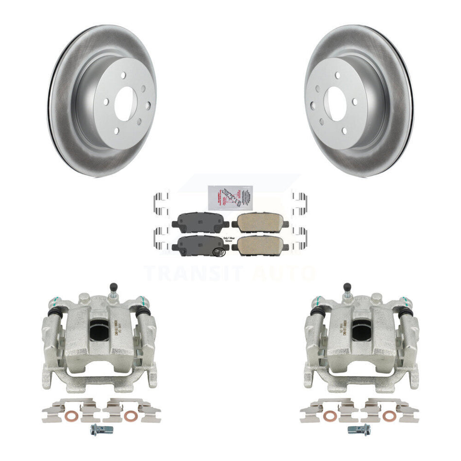 Rear Disc Brake Caliper Coated Rotors And Ceramic Pads Kit For 2010 Nissan 370Z Base Touring Without Sport Package KCG-100829N